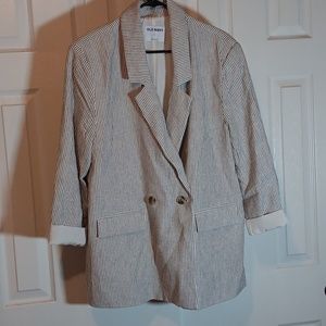 Old Navy Pinstripe Linen Blend Blazer - L
